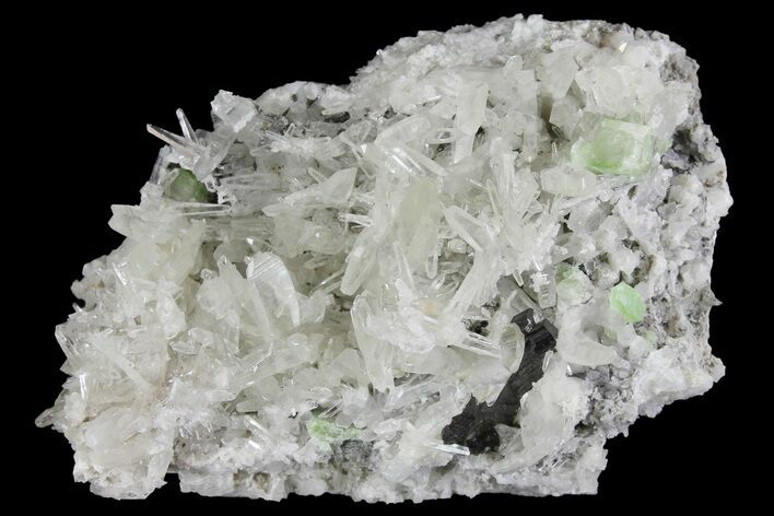 Green Augelite Crystals on Quartz (Japan Law Twins) - Peru #173387